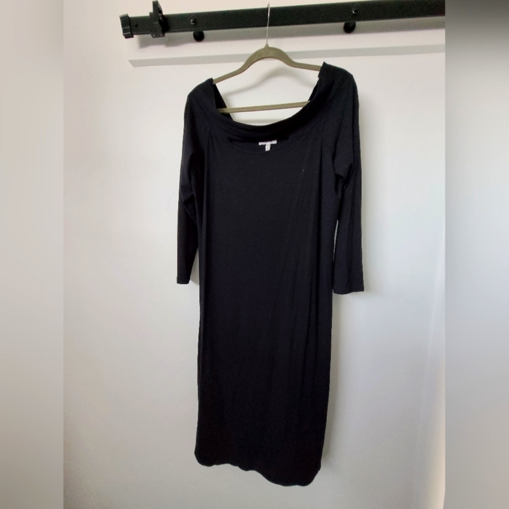 Maurice's black midi dress off the shoulder with cut-out neckline